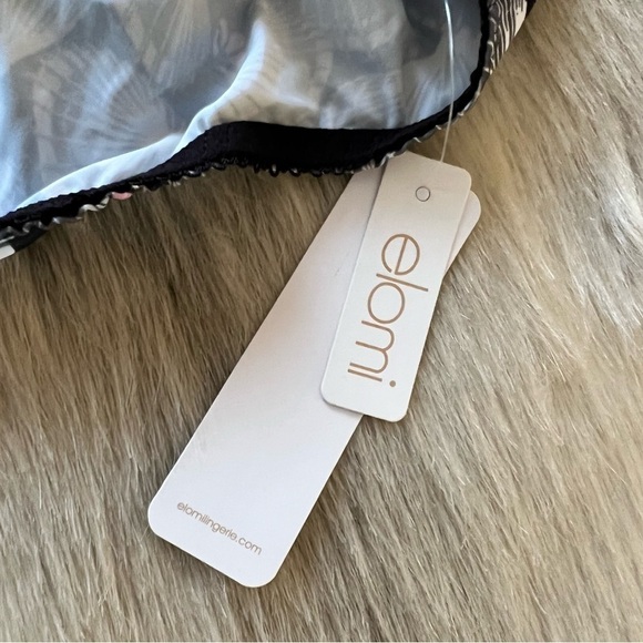 New ELOMI NAOKO EL4025BLK Asian Inspired Fan 3XL Black Pink Full Coverage Brief - Picture 6 of 9